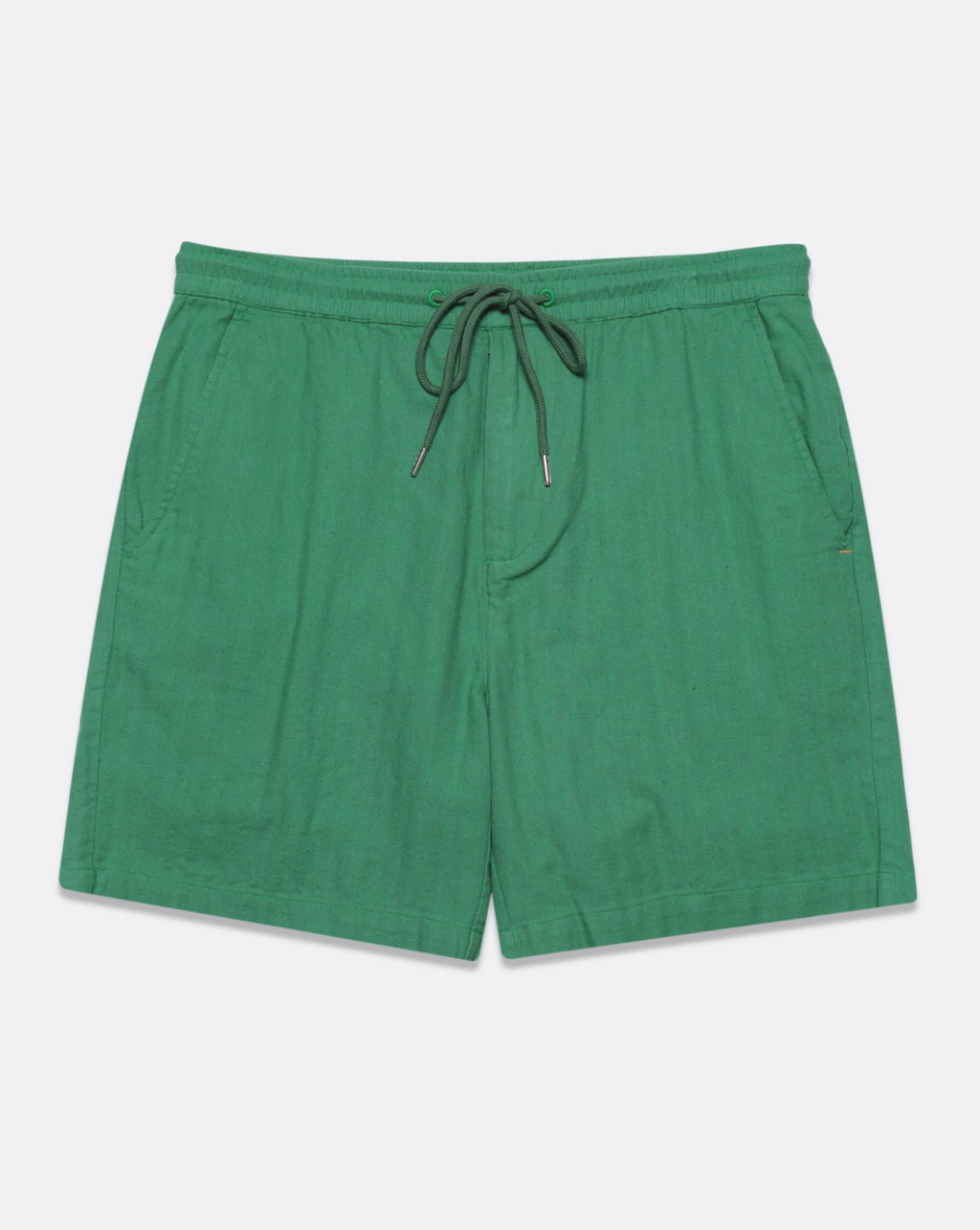 FAR AFIELD House Shorts - Green Herringbone Twill