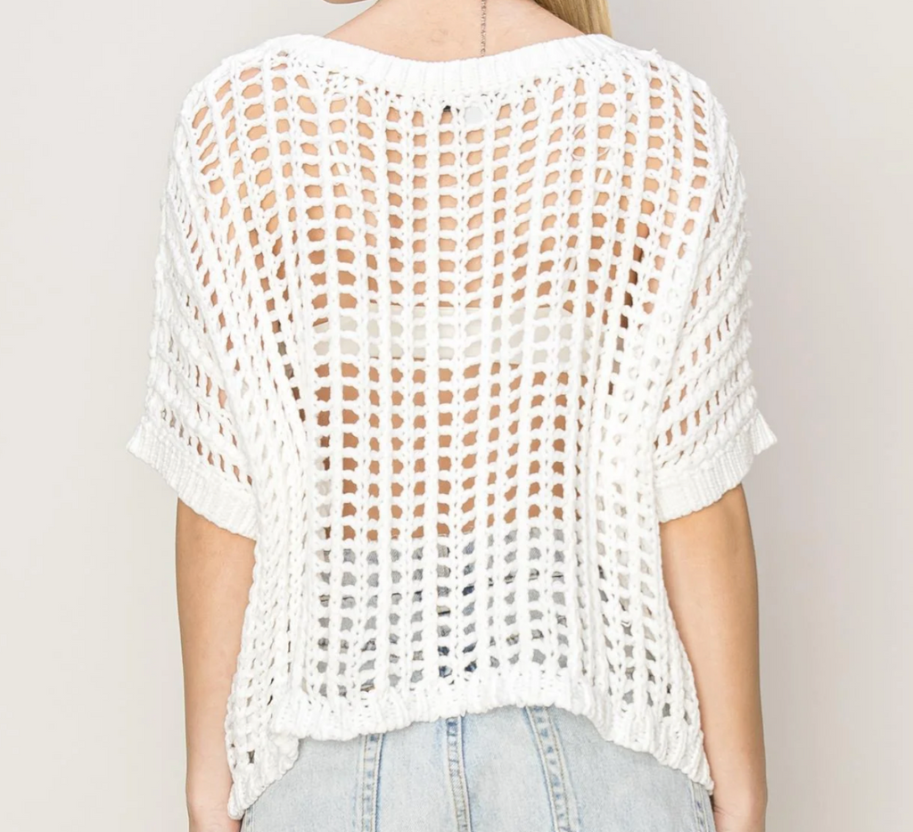 Open Stitch Oversized Sweater Top