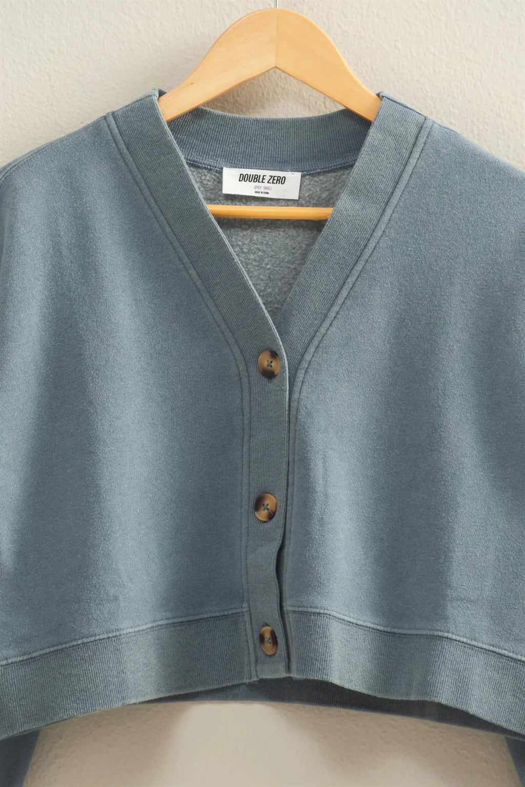 Washed French Terry Cropped Cardigan