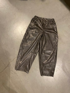 Charcoal Barrel Vegan Leather Pants