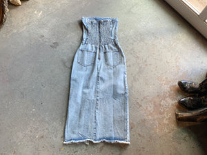 Bailey Rose Denim Strapless Dress