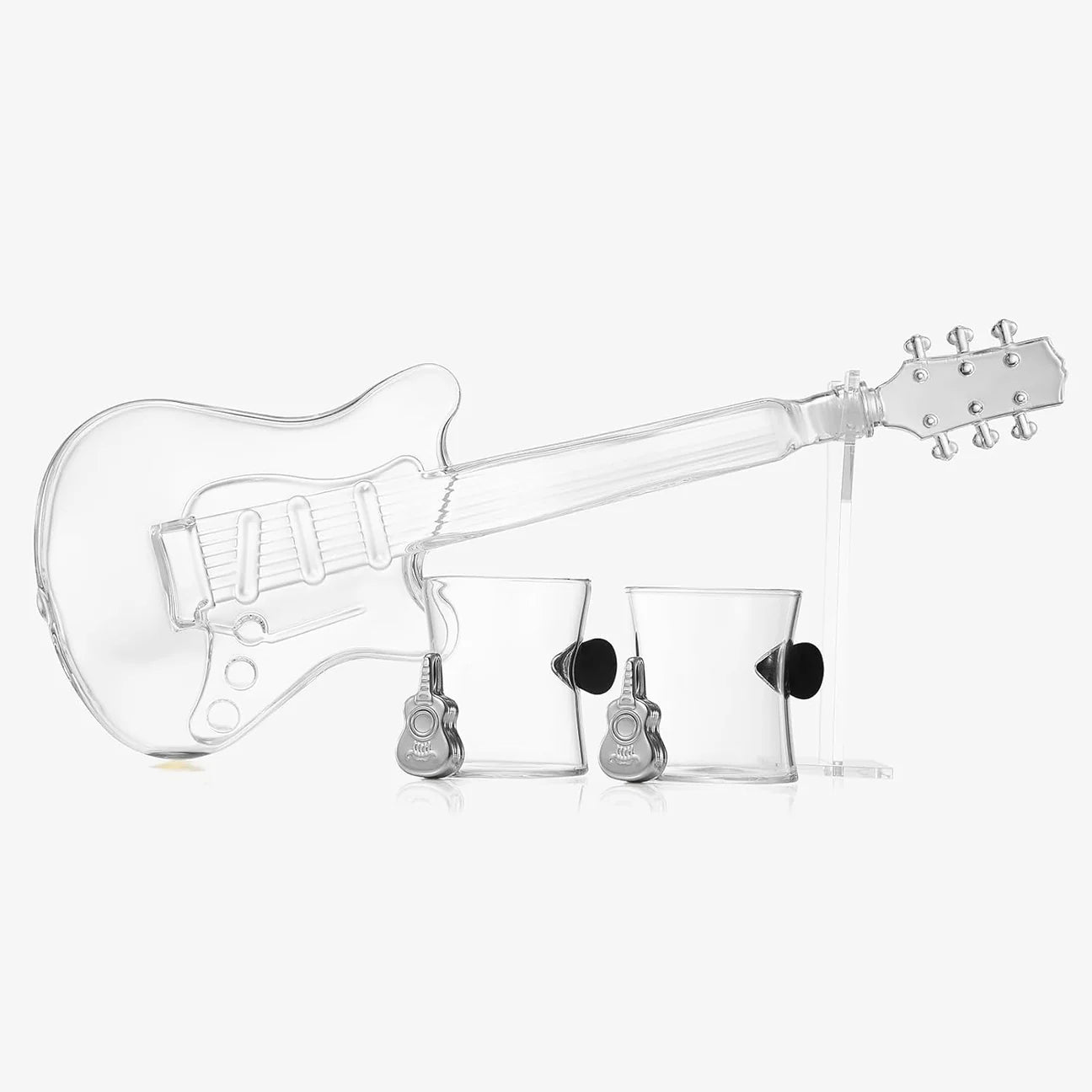 Electric Guitar Whisey & Wine Decanter with 2 Pick Glasses