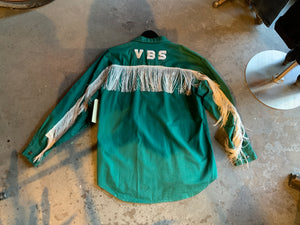 Vintage Emerald Fringe Western "VBS" Top