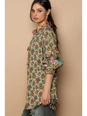 Floral Pattern Jacquard Jacket