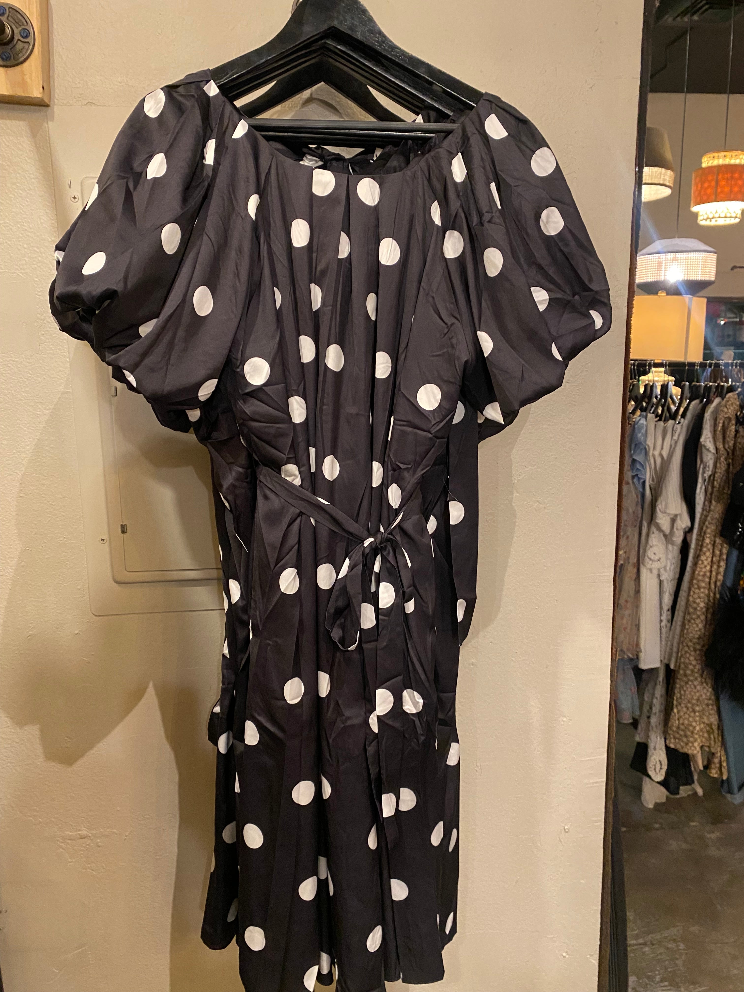 Polka Dot Puff Sleeve Dress