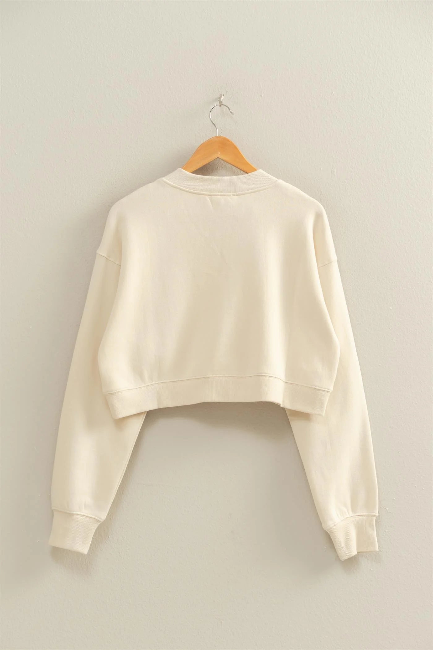 Washed French Terry Cropped Cardigan