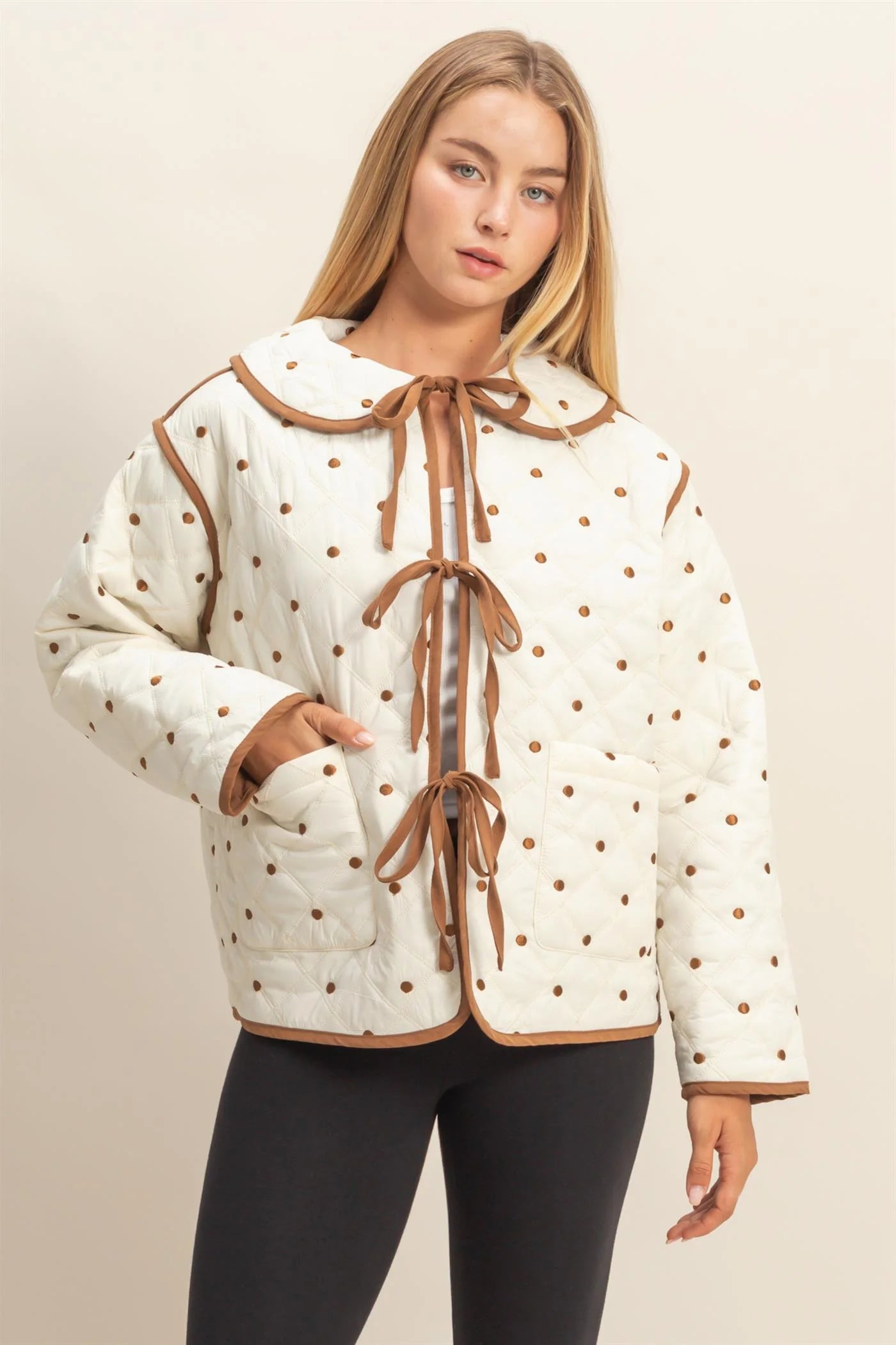Quilted Polkadot Jacket - Cream/Brown – The Good Wolf Lifestyle Co