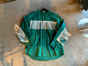 Vintage Emerald Fringe Western "VBS" Top