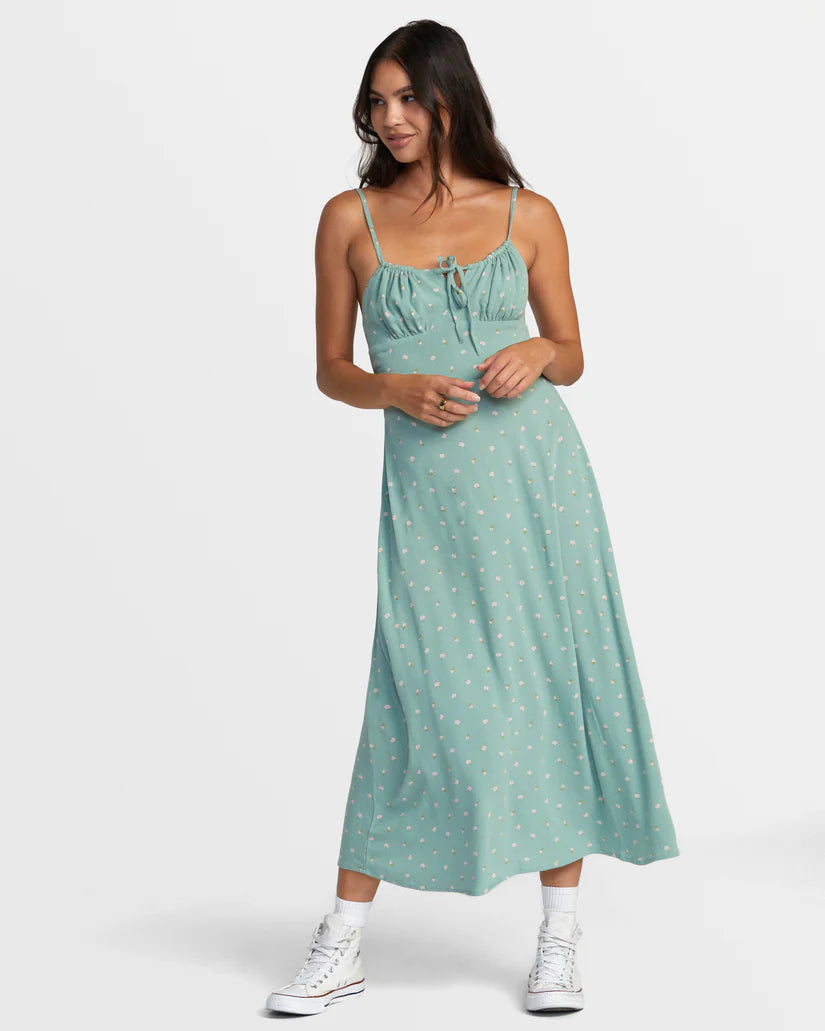 rvca green dress Maiden Midi Dress