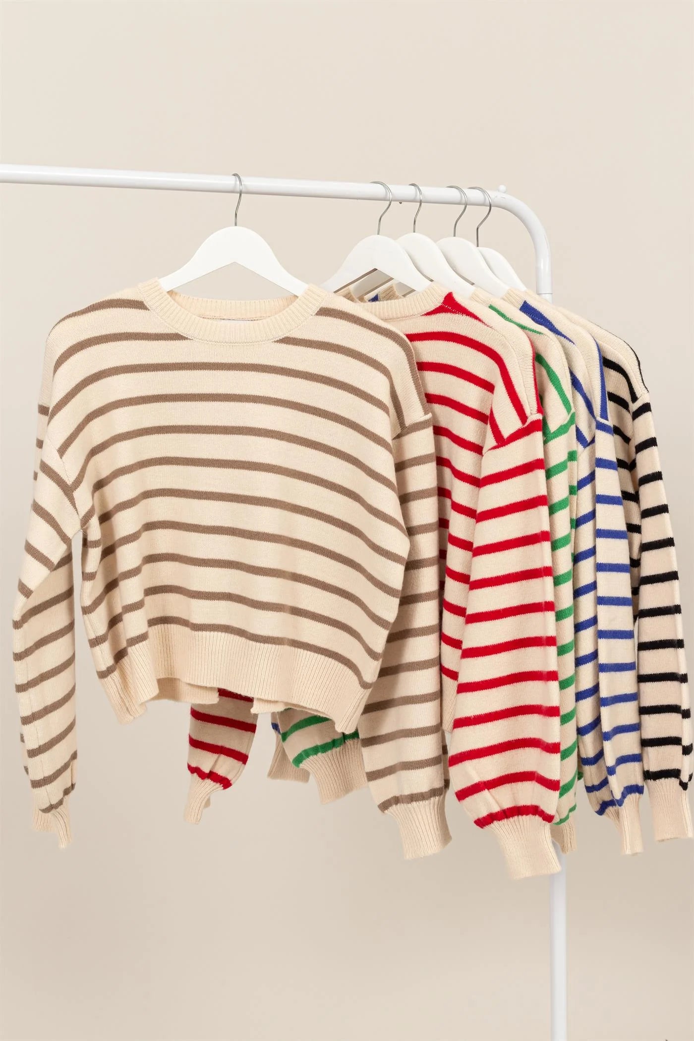 Striped Knit Pullover Sweater