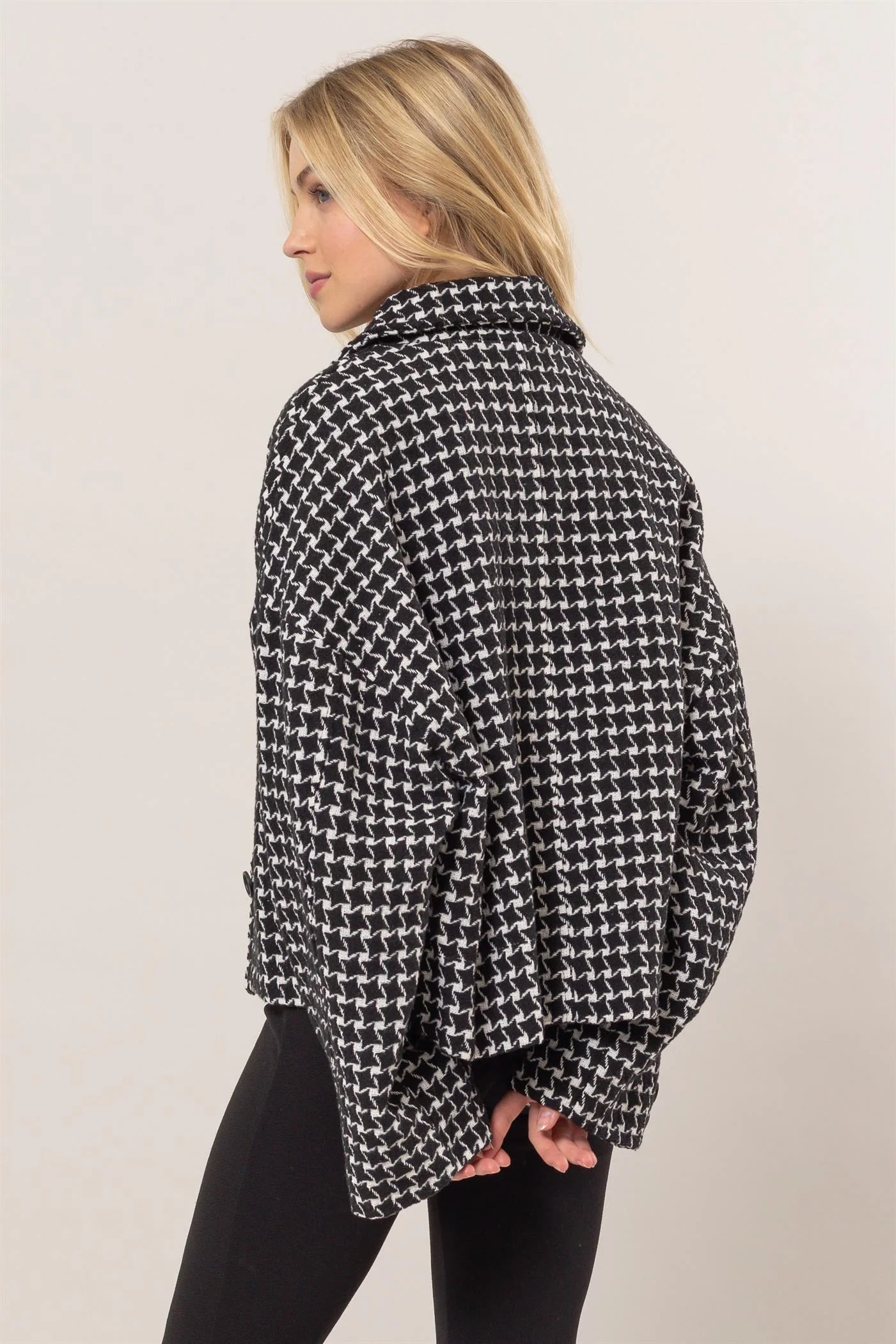 Tweed Plaid Oversized Jacket