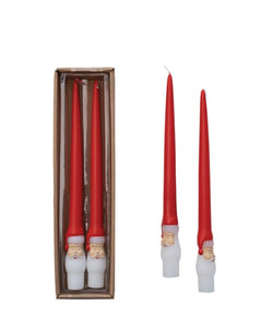Unscented Santa Taper Candle