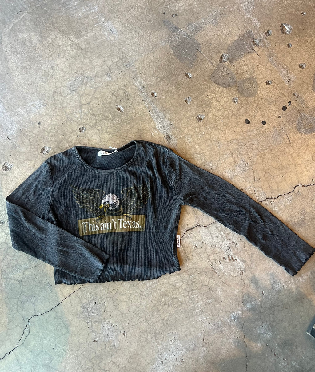 This Ain't Texas Eagle Long Sleeve - Charcoal