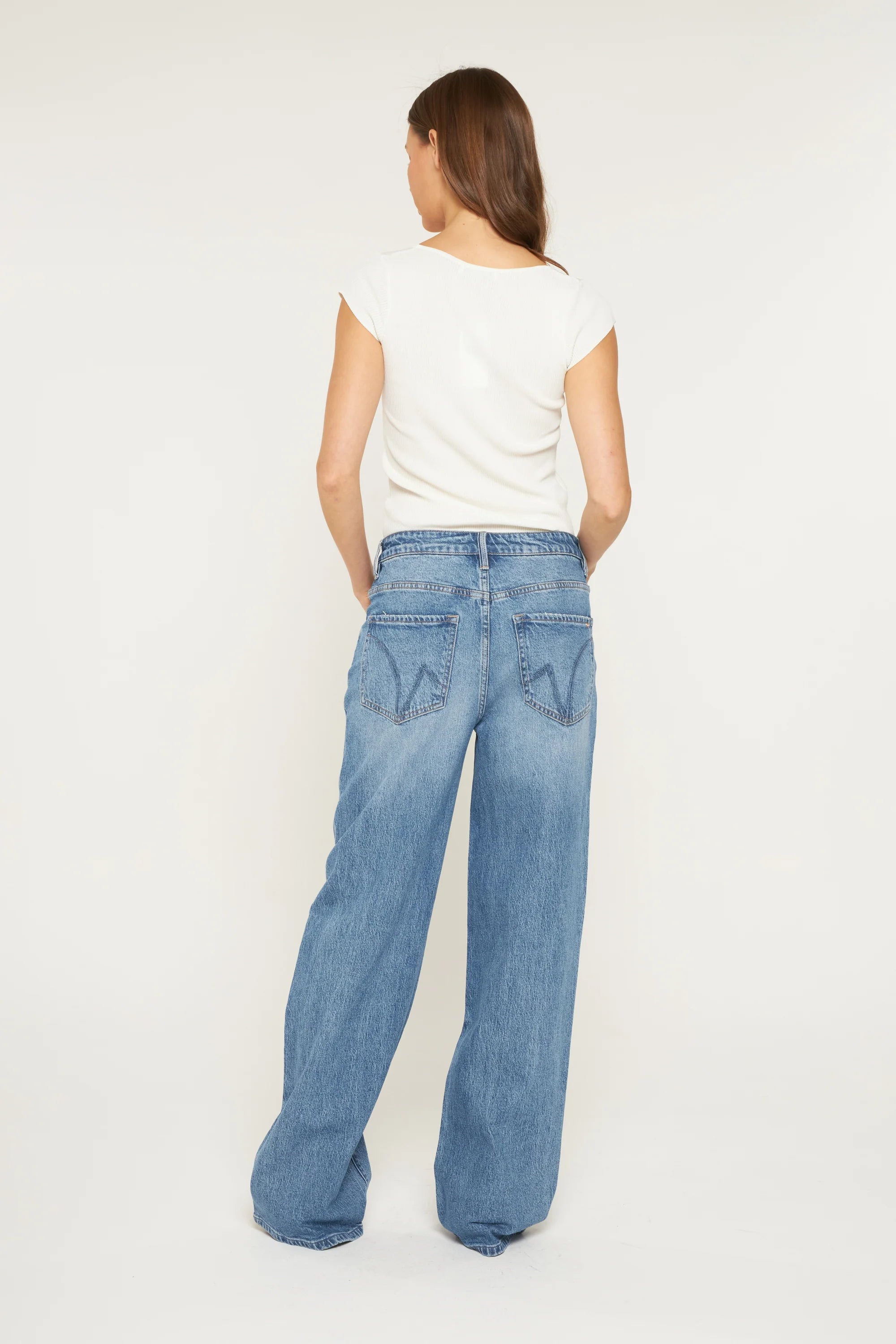 Super High Rise Wide Leg in Penn Blue