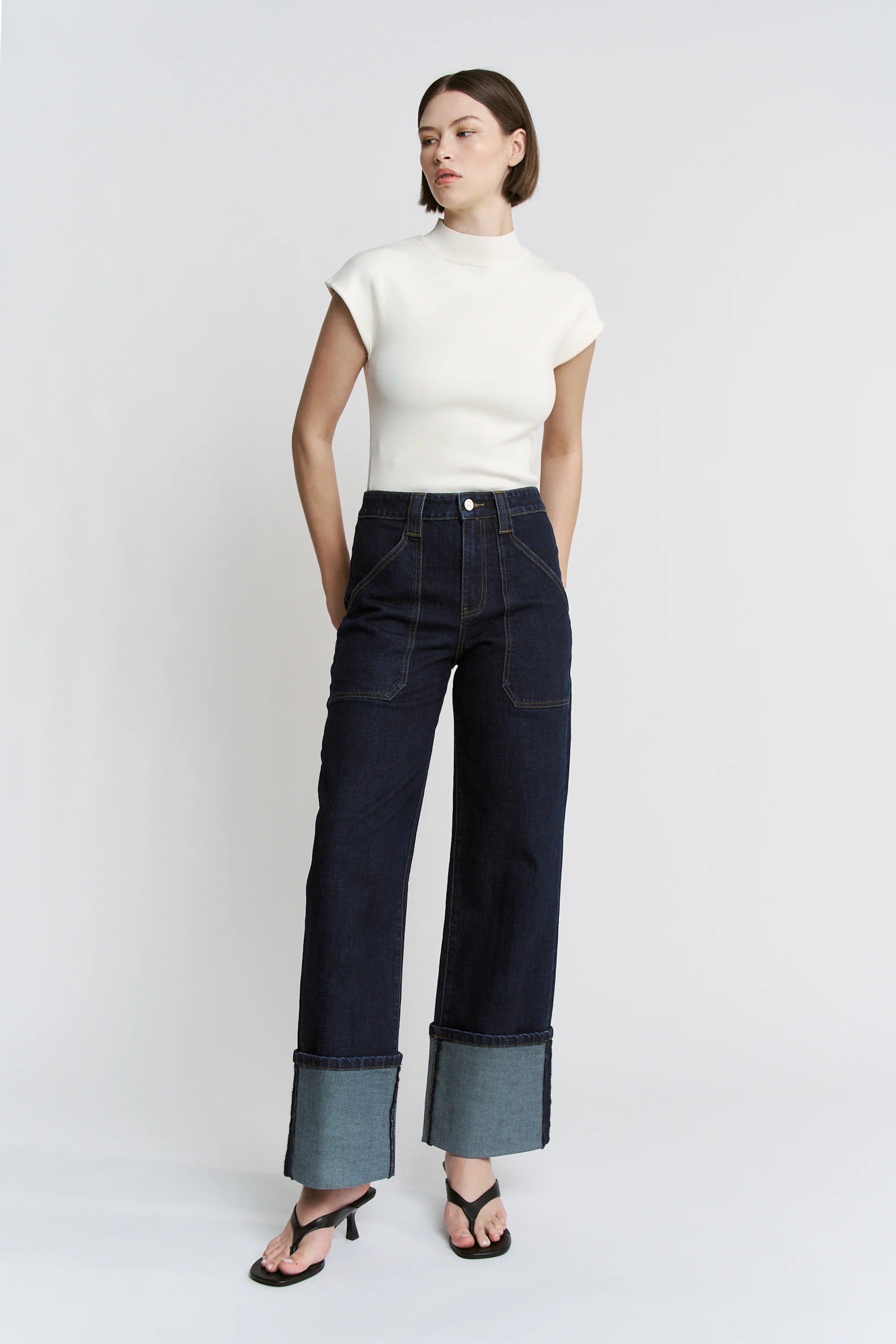 Mica Super High Wide Leg Cuffed