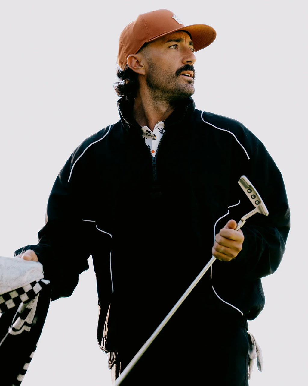 Devereux Pullover Piped QTR Zip in BLK