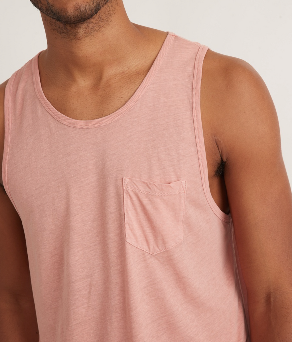 Marine Layer Hemp Cotton Pocket Tank - Lobster Bisque