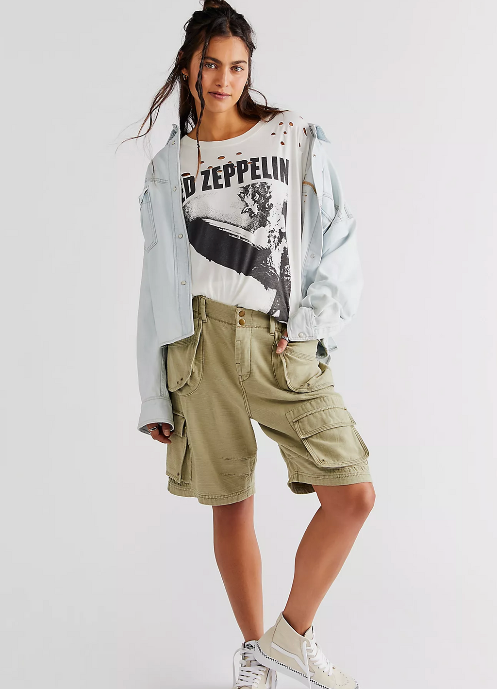 Free People Caymen Cargo Short - Light Willow