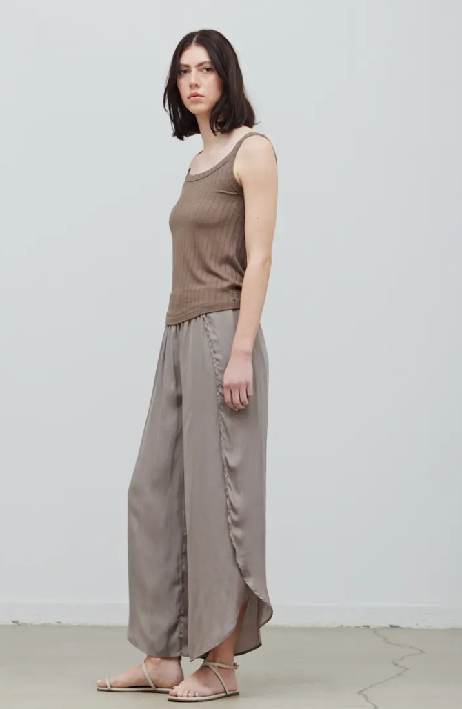 Grade & Gather-Side Wrap Wide Satin Pant