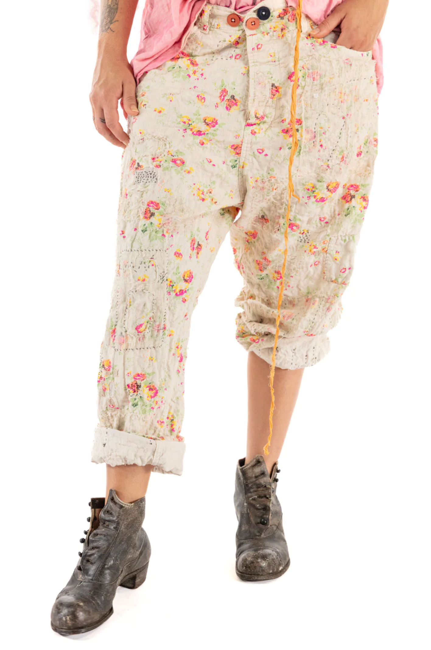 Magnolia Pearl Cotton Linen Miner Pant- Circus Rose