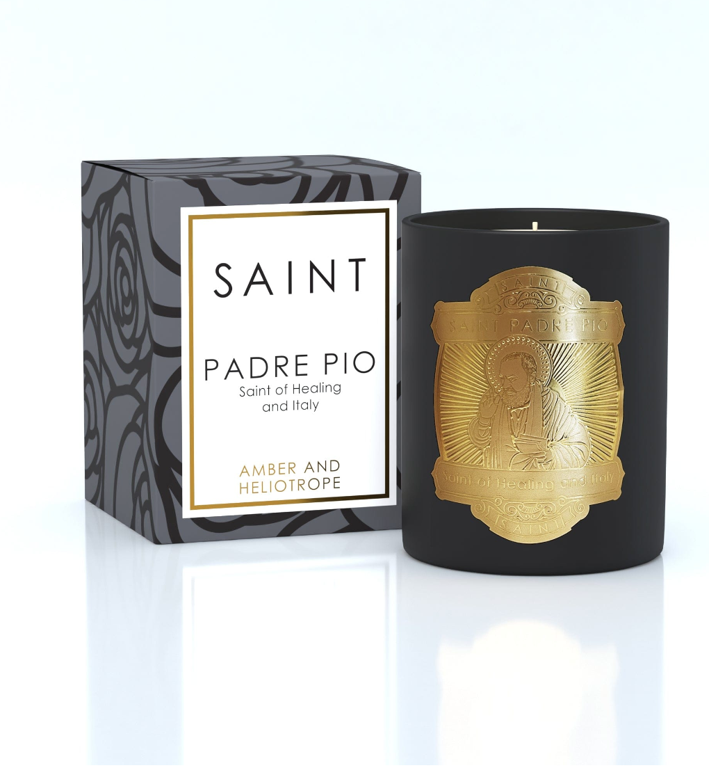 SAINT-Padre Pio Candle- Amber and Italy