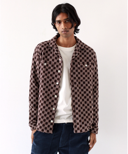 Far Afield Hiro Shirt - Slate Brown -Cross Check