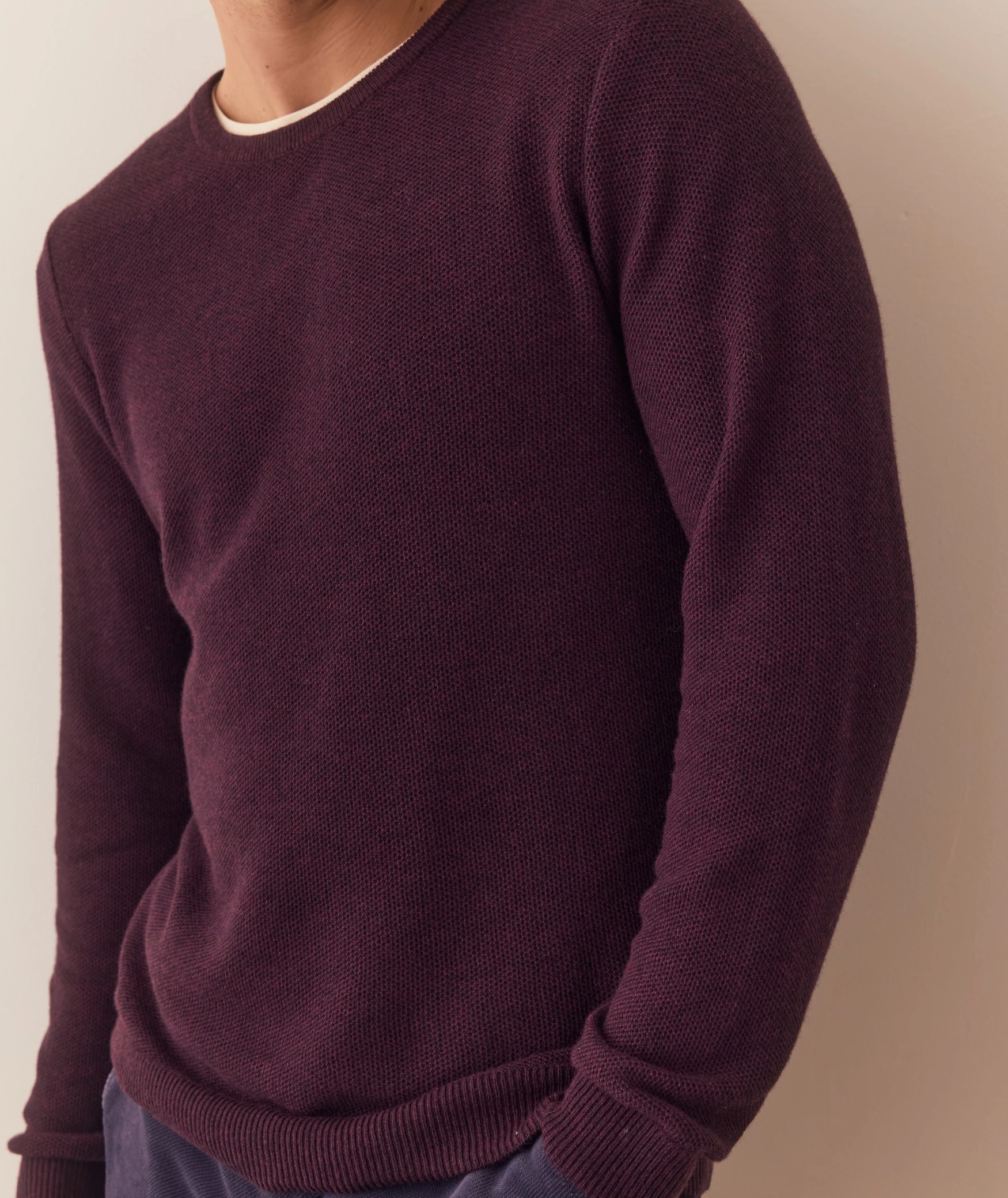 Marine Layer Merino Sweater Tee - Sangria