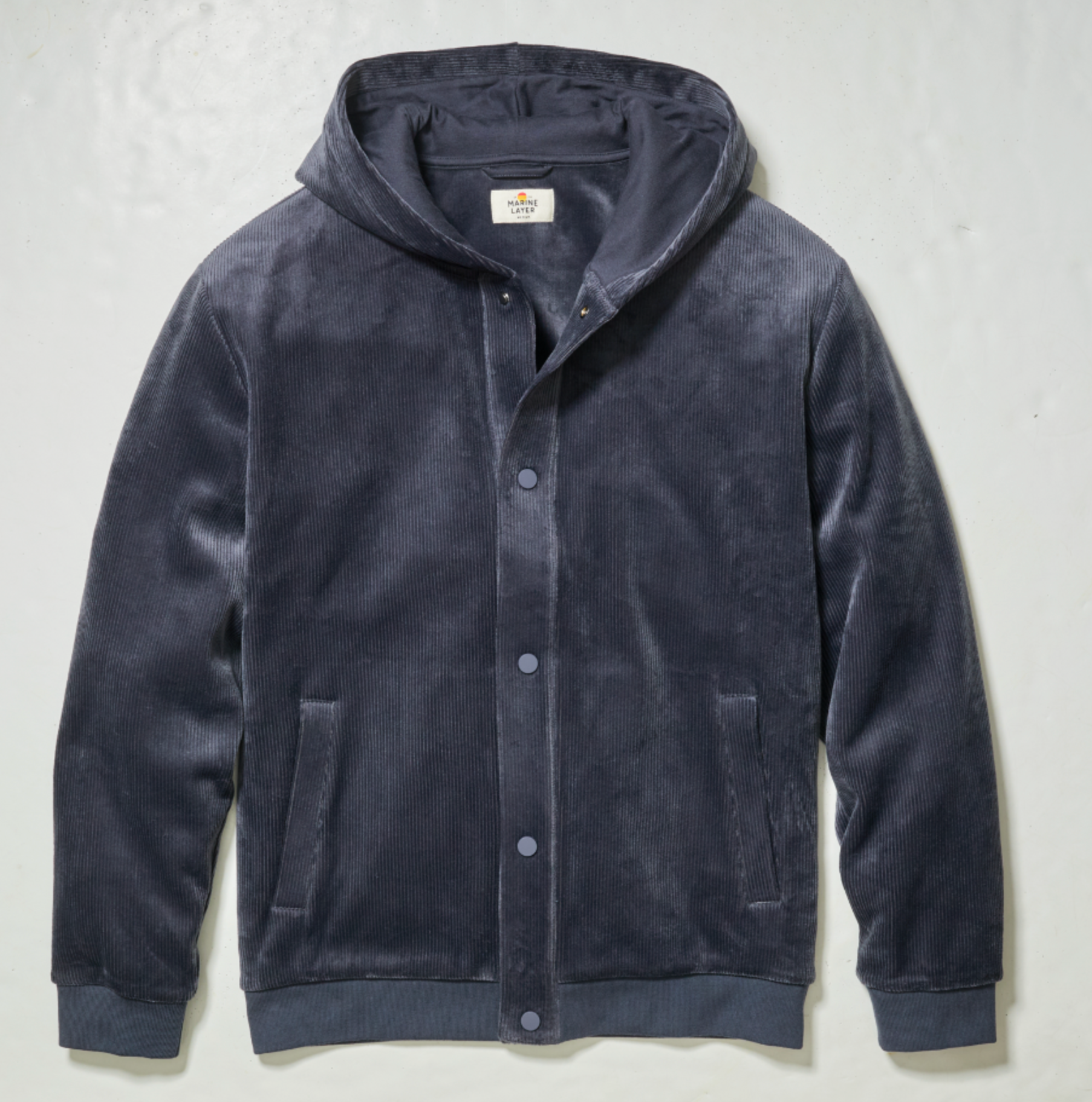 Marine Layer Velour Corduroy Snap Hoodie