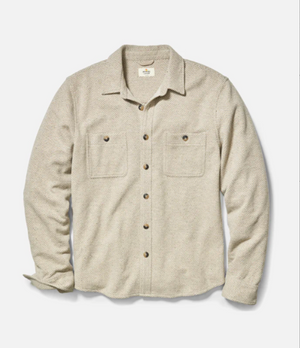 Marine Layer Pacifica Stretch Twill Shirt - Taupe Herringbone