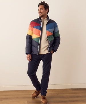 Marine Layer Heavenly Puffer Jacket Multi Colorblock