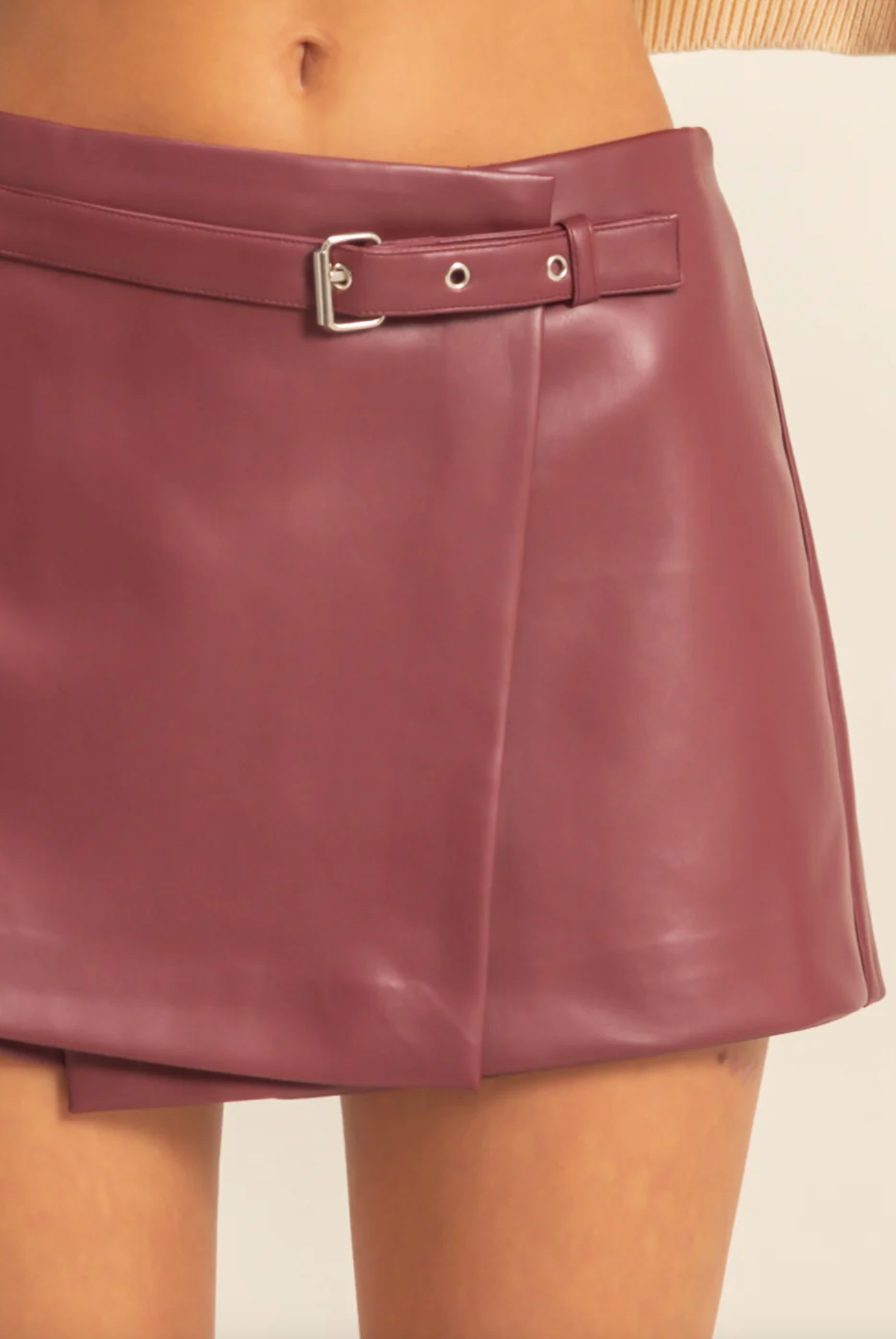 Modern Belted Pu Bordeaux Skort – The Good Wolf Lifestyle Co