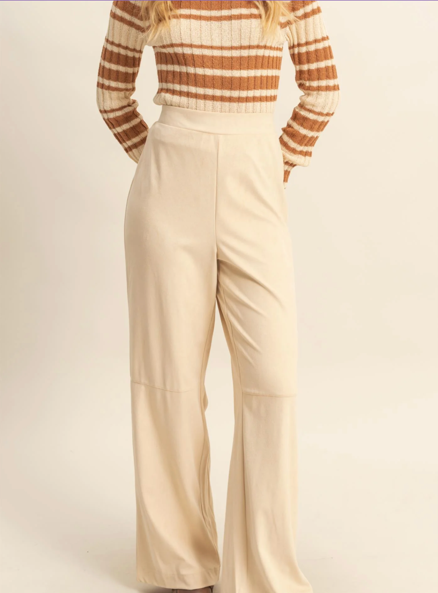 Suede Wide Leg Trousers