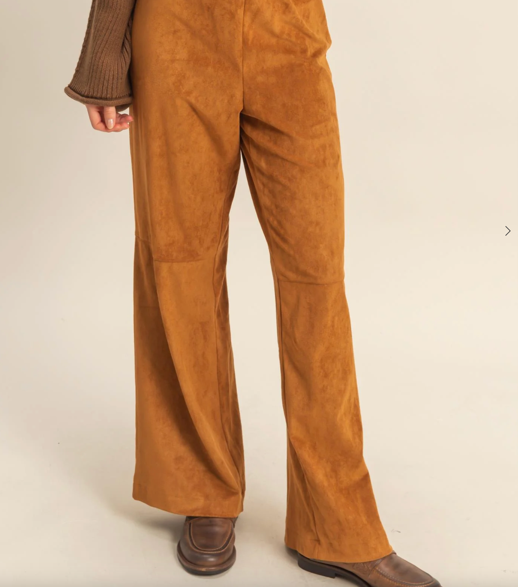 Suede Wide Leg Trousers