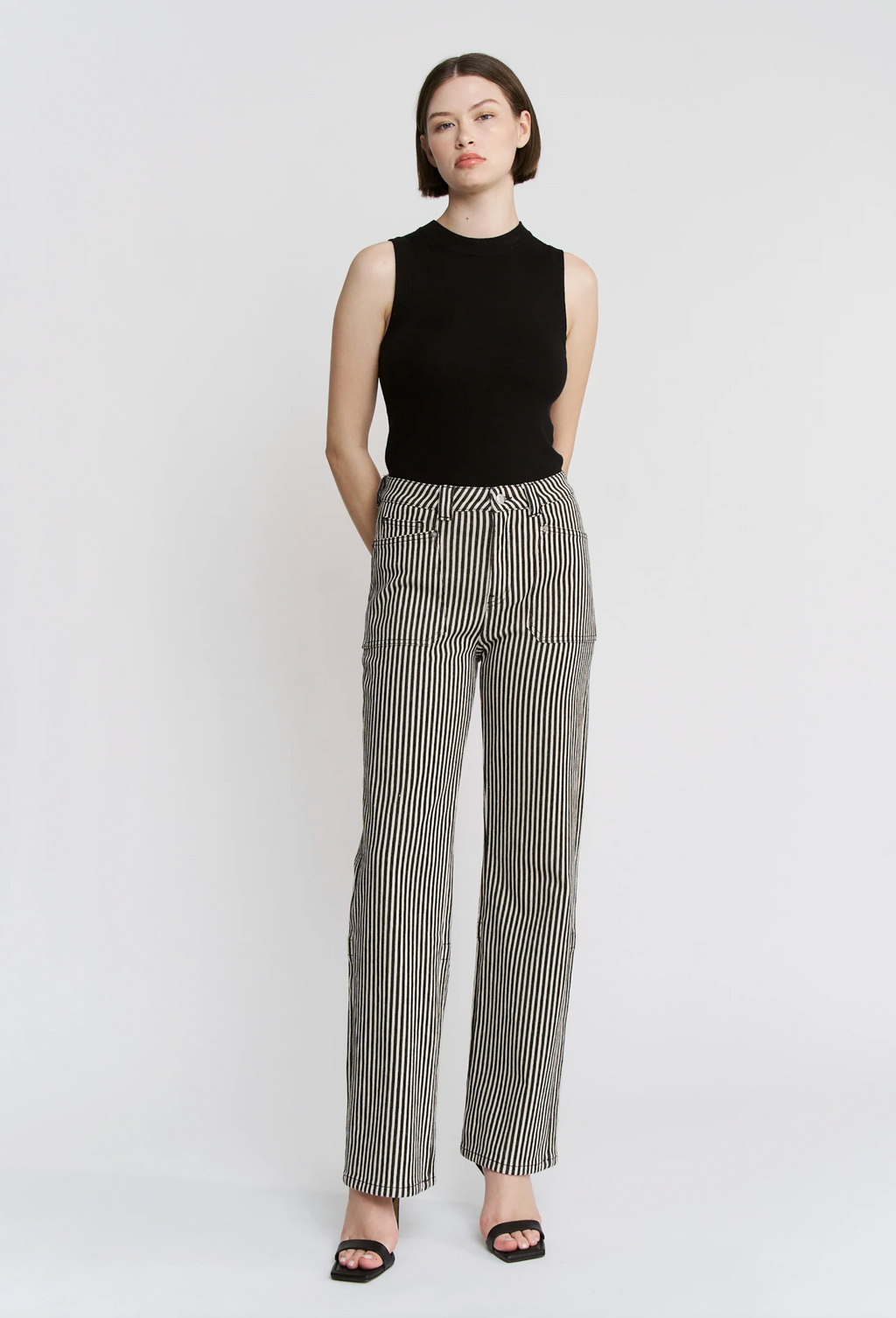 MICA Loose Fit Striped Straight Leg Jean