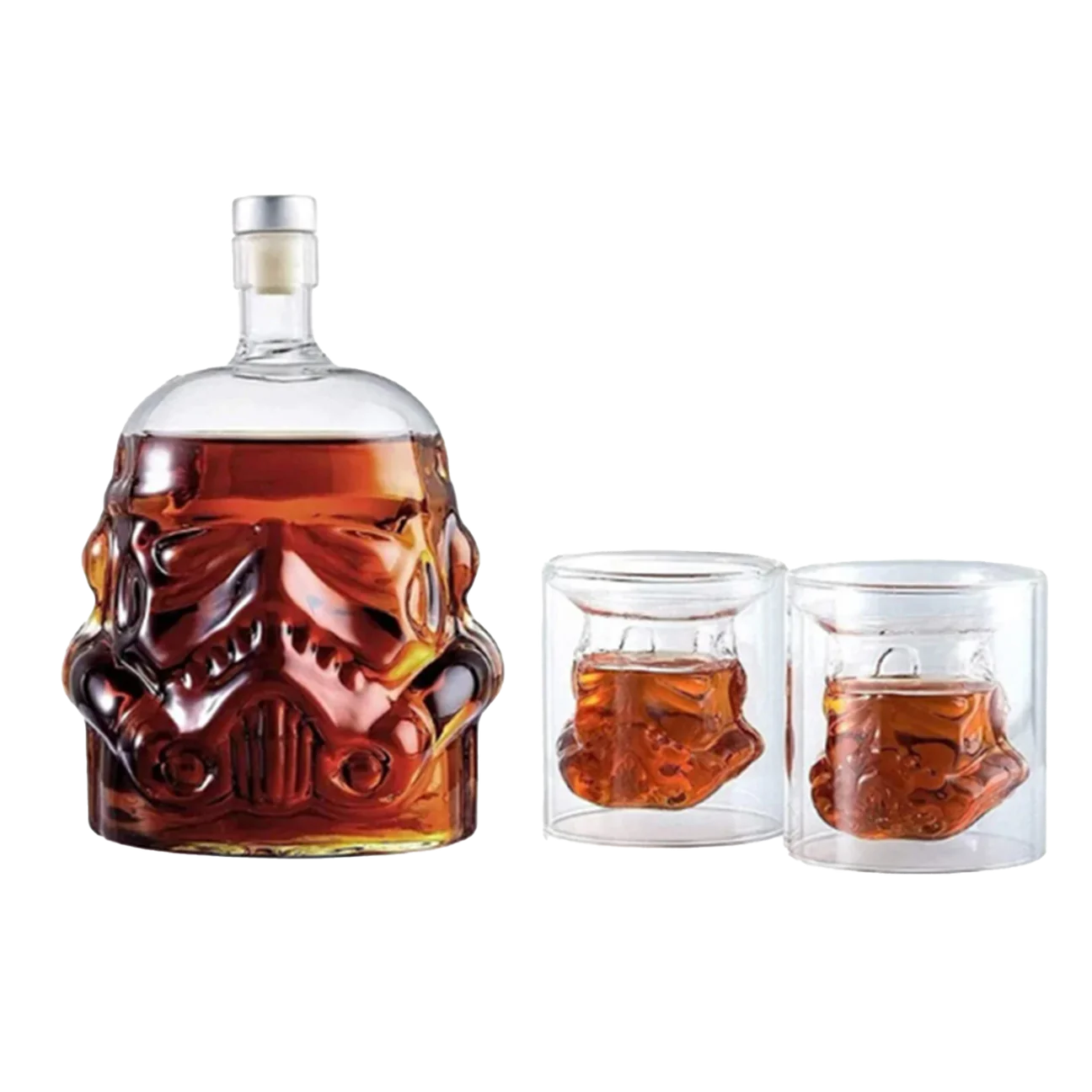 Trooper Whisky/Bourbon Decanter Sit with 2 Glasses