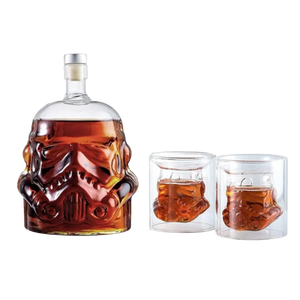 Trooper Whisky/Bourbon Decanter Sit with 2 Glasses