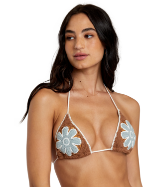 RVCA Cotton Crochet Halter Bikini Top