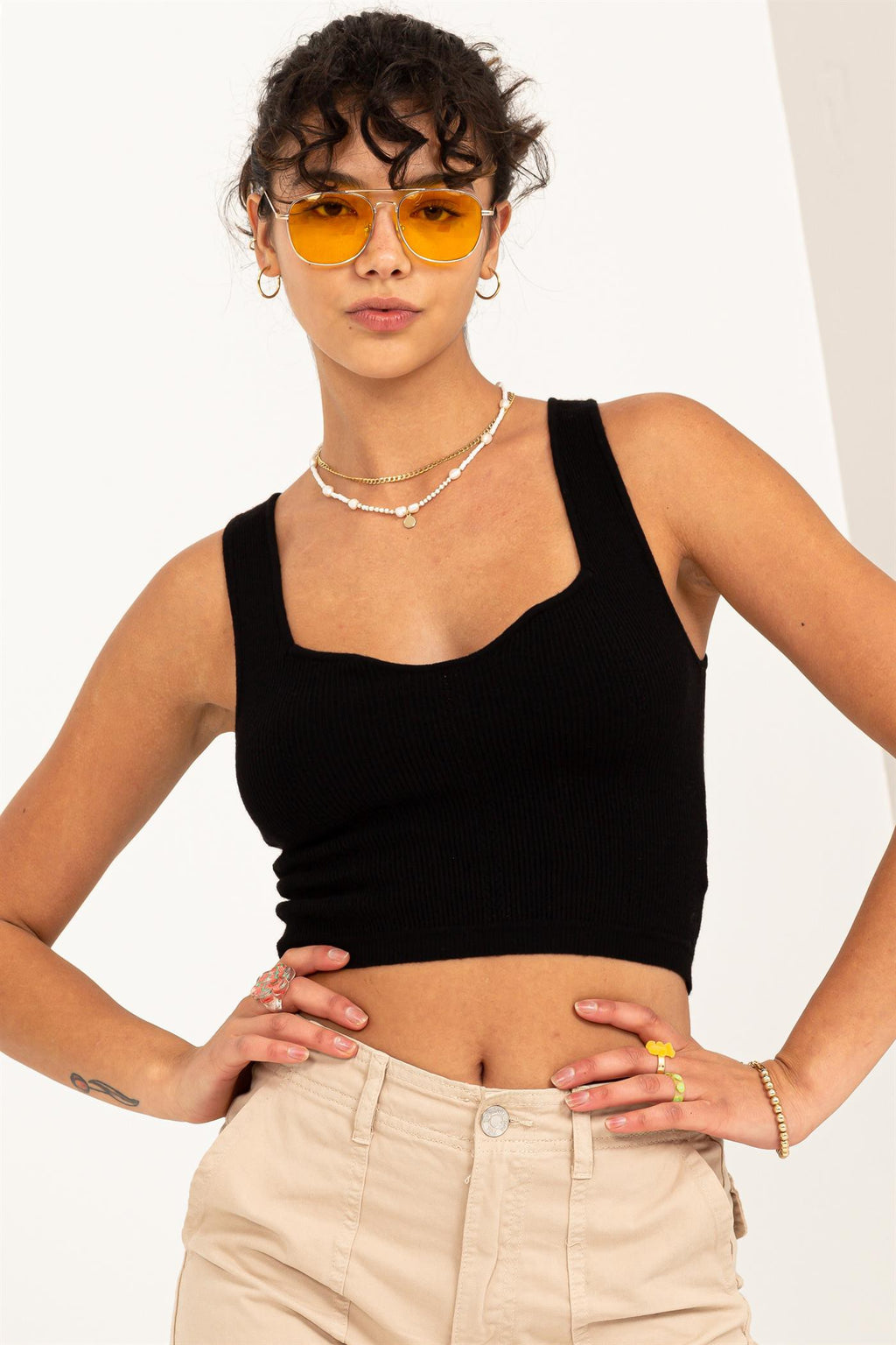 Hyfve Knit Crop Top - Black