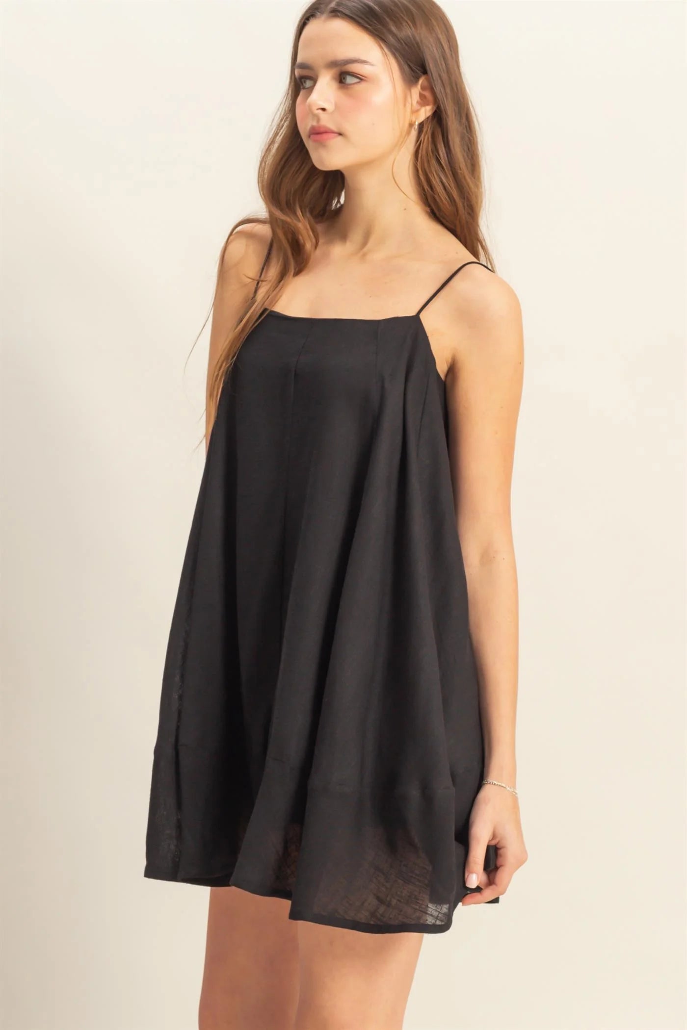 A-Line Cami Midi Dress in Black Medium A-Line Cami Midi Dress in Black Medium