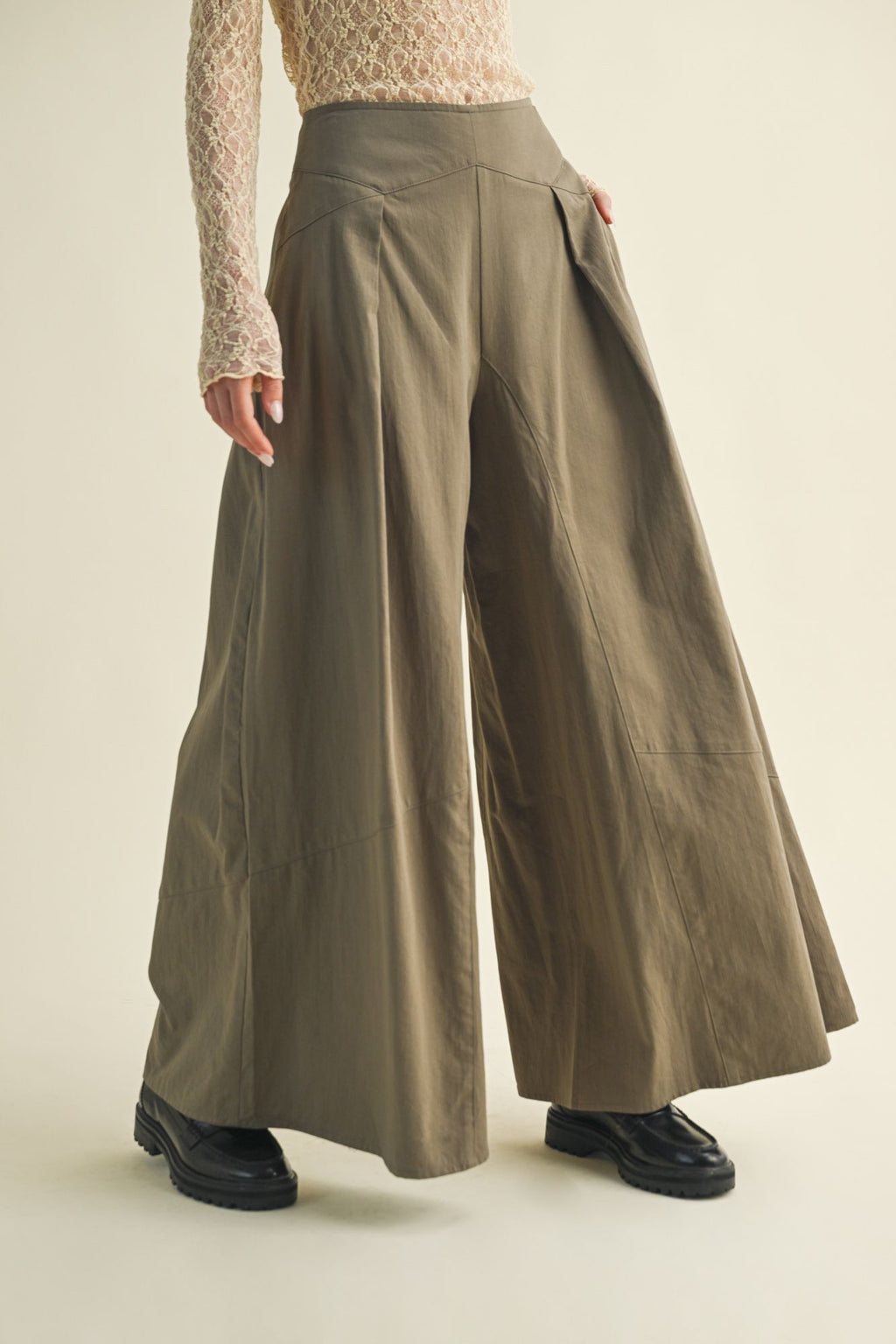 Palazzo Trousers in Mossy Green