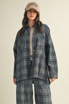 Mustard Seed Wide Patch Pocket Plaid Pants