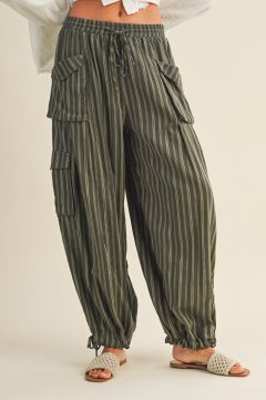Mustard Seed Striped Cargo Pants