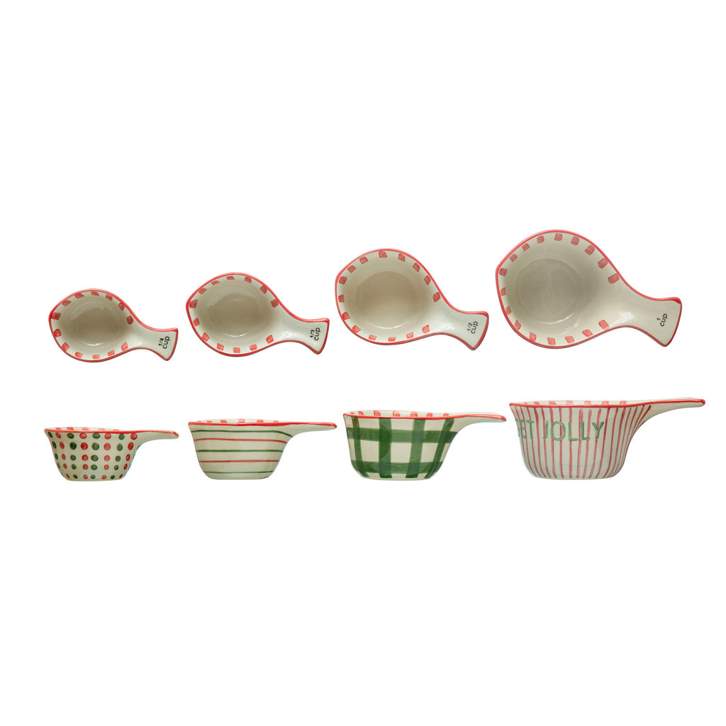 Hand-Painted Stoneware Measuring Cups