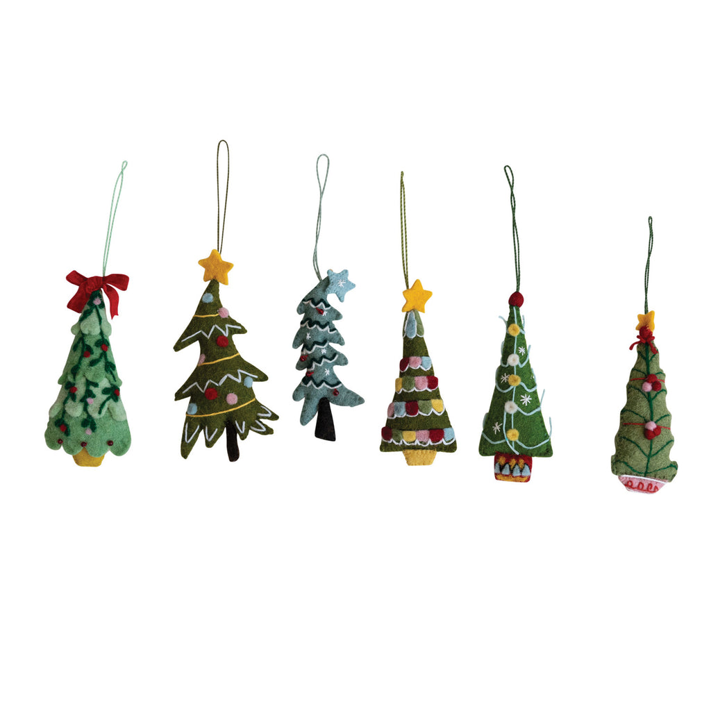 Handmade Wool Felt Tree Ornaments