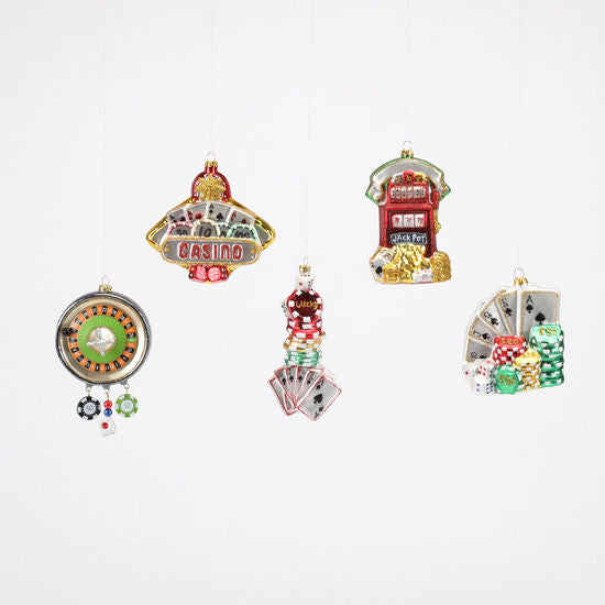 Vegas Gambling Holiday Ornaments