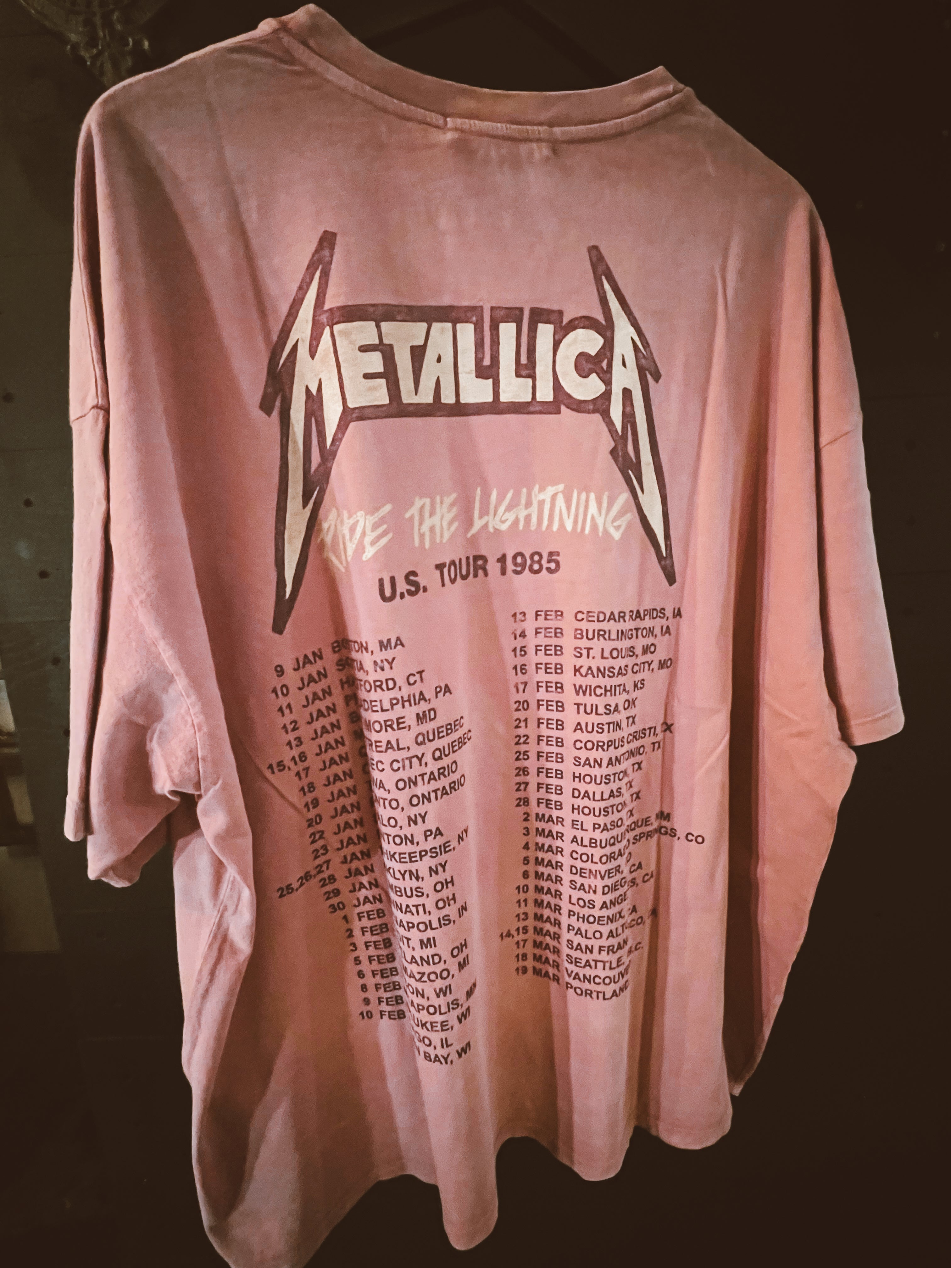 Metallica Tour 1985 OS Tee