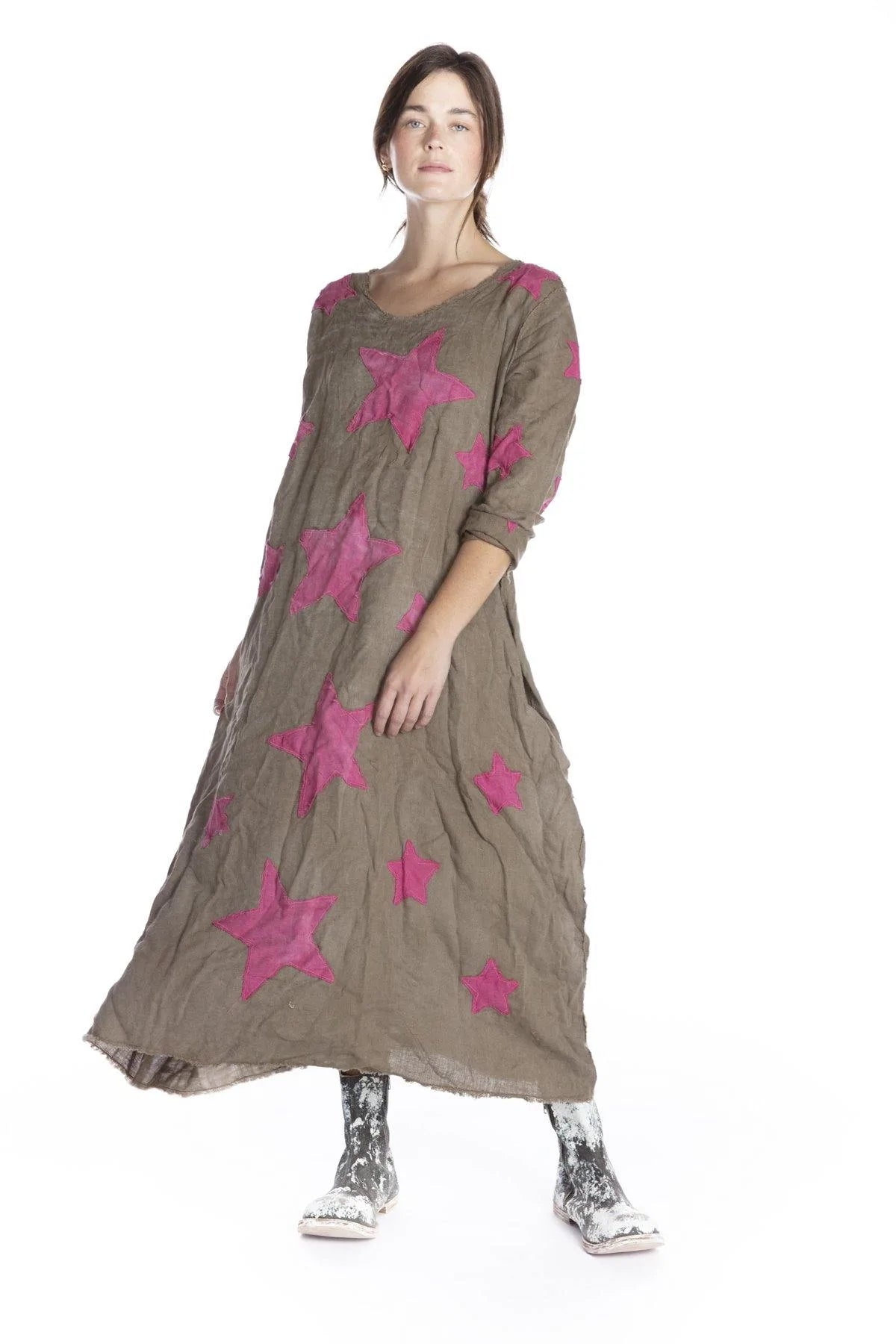 Linen Cassiel Star Applique Dress