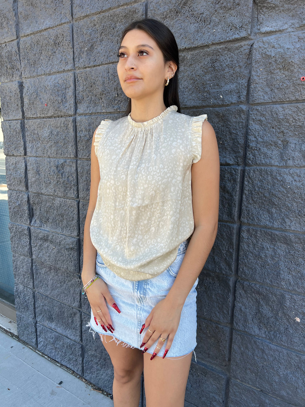 Leopard Printed Satin Tank