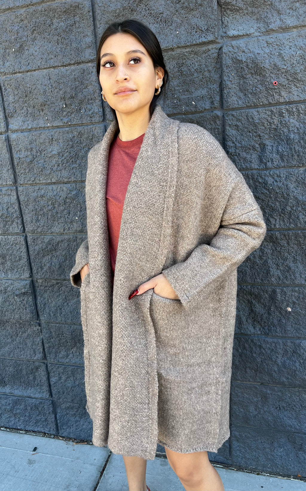 Open Front Shawl Cardigan