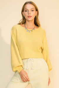 Light Yellow Crop Sweater